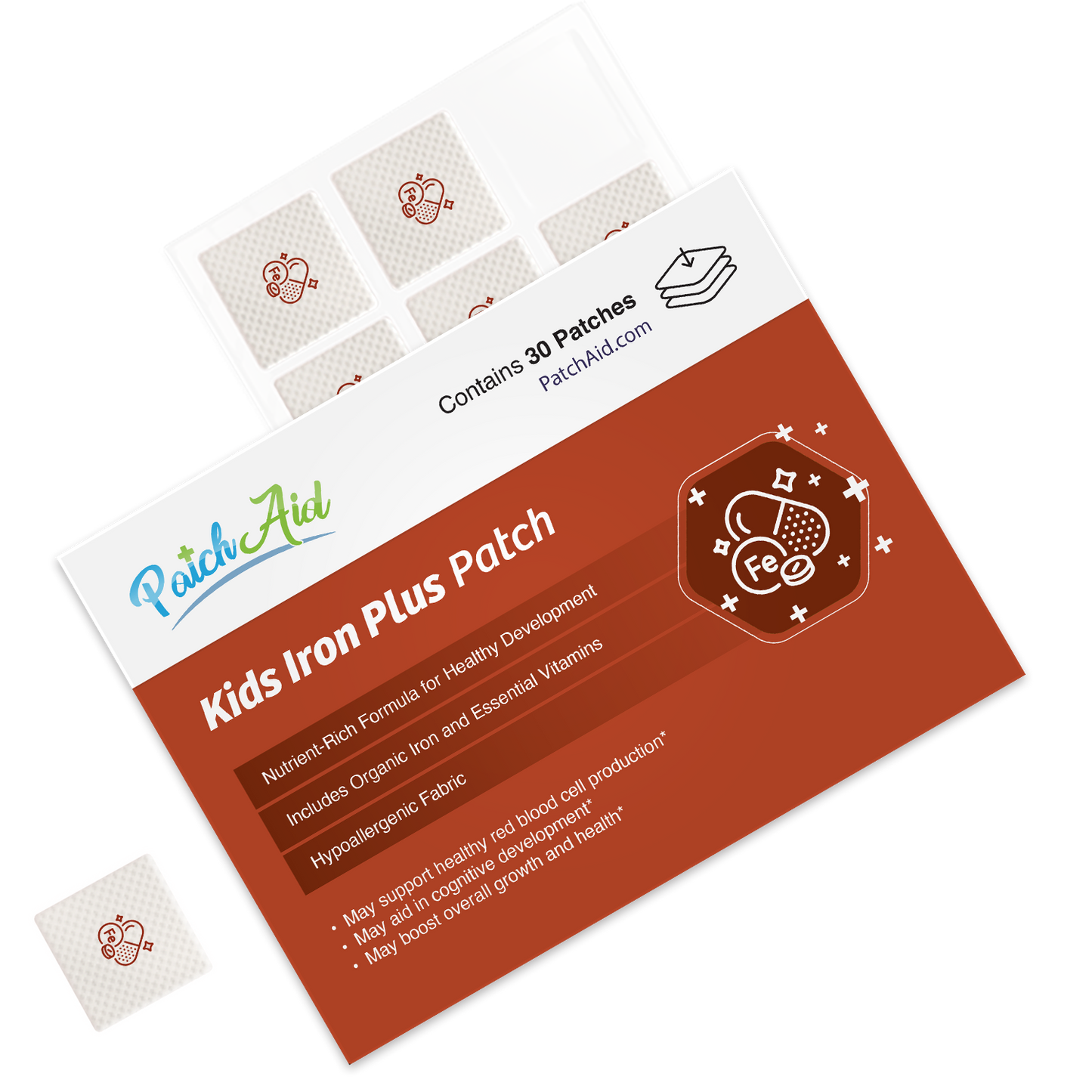 Kids Iron Plus Patch - Organic Iron for Growth & Development: 1-Pack