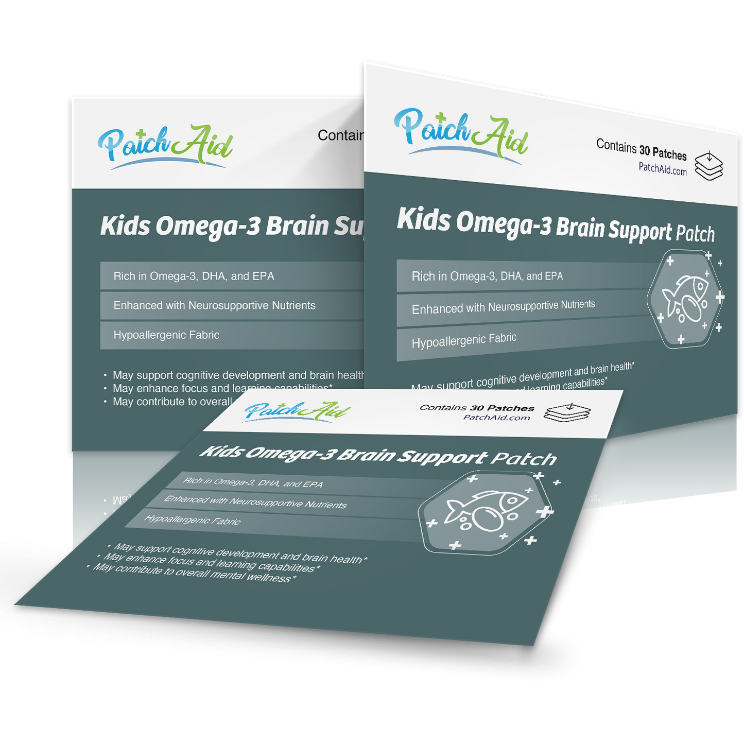 Kids Omega-3 Patch - Antioxidant & Botanical Brain Booster: 1-Pack