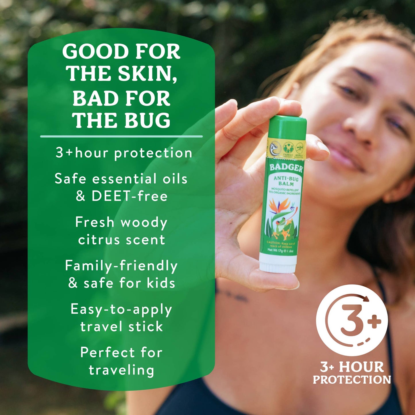 Badger Bug Repellent, Deet-Free, Organic Travel Stick 12ct
