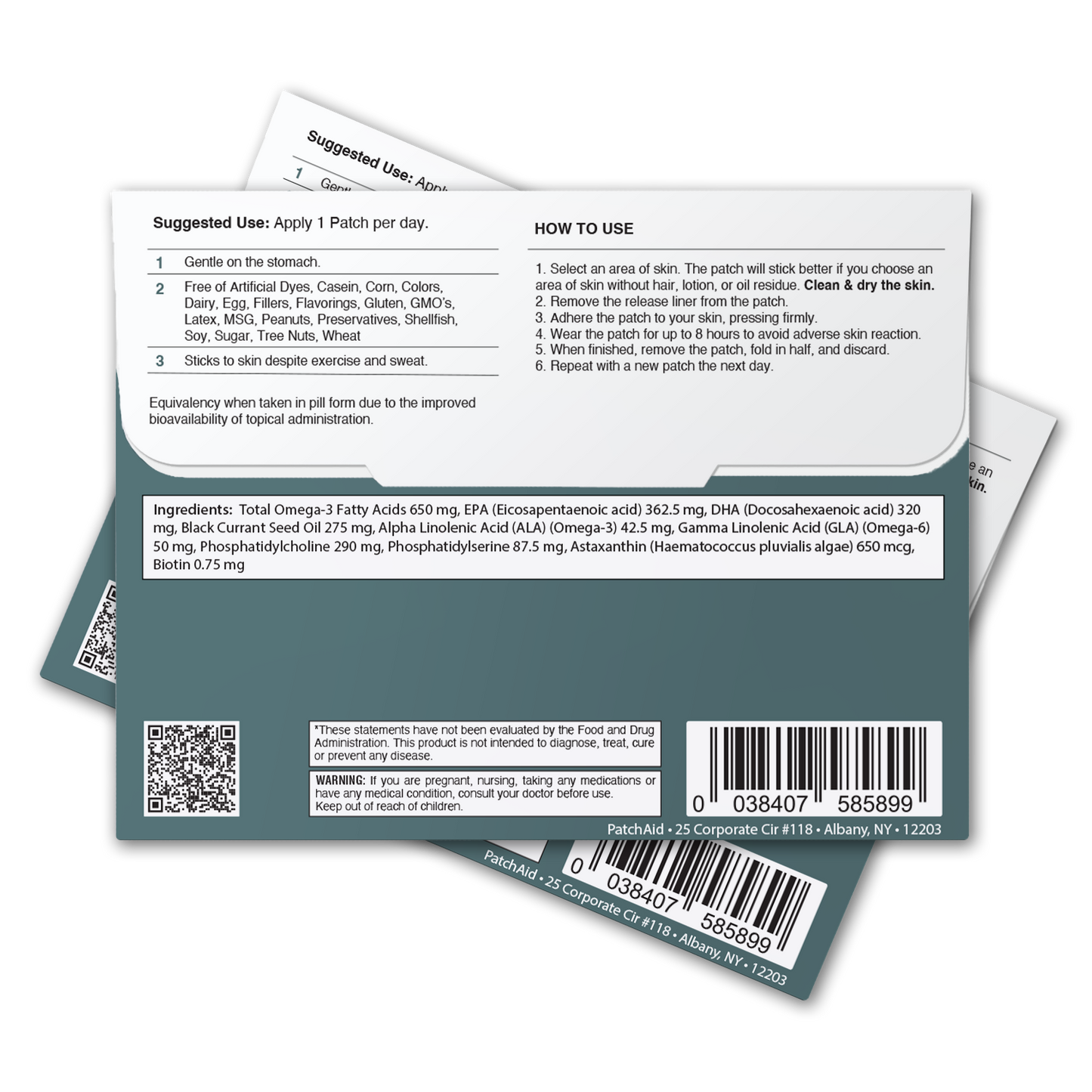 Kids Omega-3 Patch - Antioxidant & Botanical Brain Booster: 1-Pack