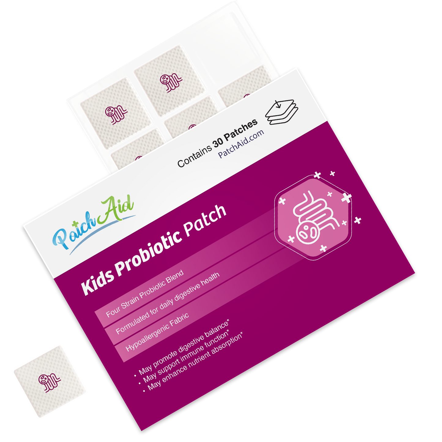 Kids Probiotic Patch - Daily Digestive Health & Immunity: 1-Pack