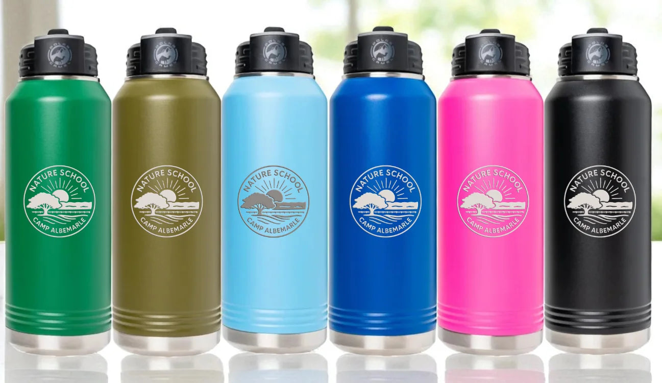 Nature School Water Bottle with Name - 32oz